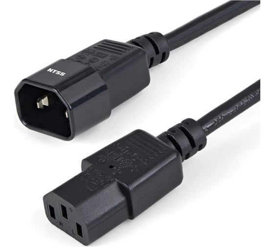 Шнур питания для БРП NTSS IEC 60320 C13 – IEC 60320 C14, 3х0.75, 1.8 м, ГОСТ NTSS-PC13142
