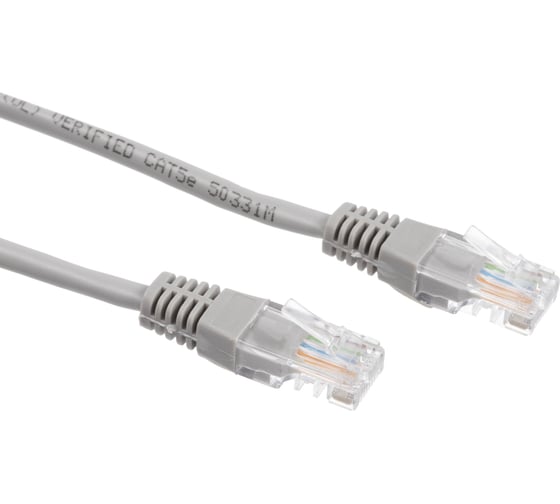 Патч-корд W&T 2М, UTP, КАТЕГОРИЯ 5E, СЕРЫЙ WT-2038A2 GREY