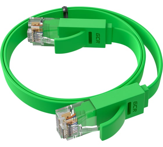 Патч-корд RJ45 GCR PROF  2.0m, UTP медь категории 6, зеленый, 30 AWG, 10 Гбит/с, T568B VIVLNIC625-2.0m