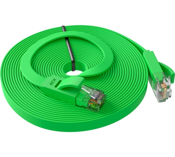 Патч-корд RJ45 GCR PROF  20.0m, UTP медь категории 6, зеленый, 30 AWG, 10 Гбит/с, T568B VIVLNIC625-20.0m