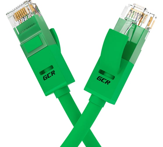 Прямой патч-корд RJ45 GCR 0.2m UTP категории 5e, зеленый, 24 AWG, 1 Гбит/с, T568B VIVLNIC05-0.2m 1