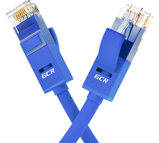 Прямой патч-корд RJ45 GCR 5.0m UTP категории 5e, синий, 24 AWG, 1 Гбит/с, T568B VIVLNIC01-5.0m 1