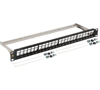 Патч-панель наборная LANMASTER 19", экранированная, 24 порта, 1U, LAN-PPN24OK-STP
