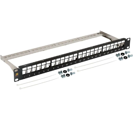 Патч-панель наборная LANMASTER 19", экранированная, 24 порта, 1U, LAN-PPN24OK-STP 1