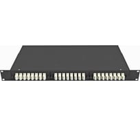 Кросс оптический стоечный TopLAN 19", 24 адаптера LC/UPC duplex, многомодовый (OM3 50/125), 1U, черный, укомплектованный КРС-Top-1U-D24LC/U-OM3-BK