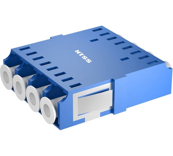 Адаптер оптический NTSS PREMIUM квадро LC SM BLUE, бесфланцевый NTSS.4LC/U-PM-SM-BU