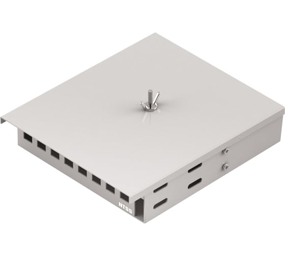 Кросс оптический настенный NTSS Микро 8, укомплектованный, 2 порта LC/UPC duplex, 62.5/125 мкм (сплошная панель, ложемент, пигтейлы, КДЗС, адаптеры) серый RAL 7035 NTSS-WFOBМк-2(8)-2LC/U-62.5-SP1.5G0AY 1