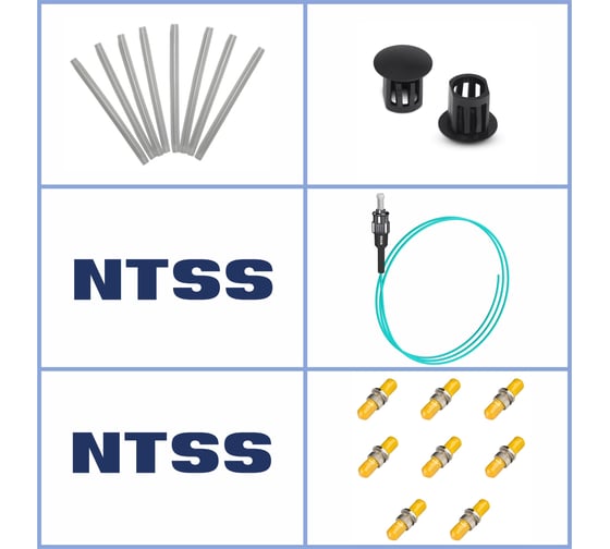 Кросс оптический настенный NTSS Микро 8, укомплектованный, 4 порта ST/UPC, 50/125 мкм ОМ3 (сплошная панель, ложемент, пигтейлы, КДЗС, адаптеры) серый RAL 7035 NTSS-WFOBМк-4(8)-ST/U-503-SP1.5G0AY