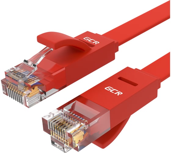 Патч-корд RJ45 GCR PROF 0.15m, UTP медь категории 6, красный, 30 AWG, 10 Гбит/с, T568B VIVLNIC624-0.15m 1