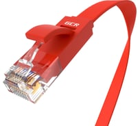 Патч-корд RJ45 GCR PROF 1.0m, UTP медь категории 6, красный, 30 AWG, 10 Гбит/с, T568B VIVLNIC624-1.0m