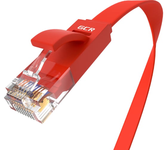 Патч-корд RJ45 GCR PROF 1.0m, UTP медь категории 6, красный, 30 AWG, 10 Гбит/с, T568B VIVLNIC624-1.0m