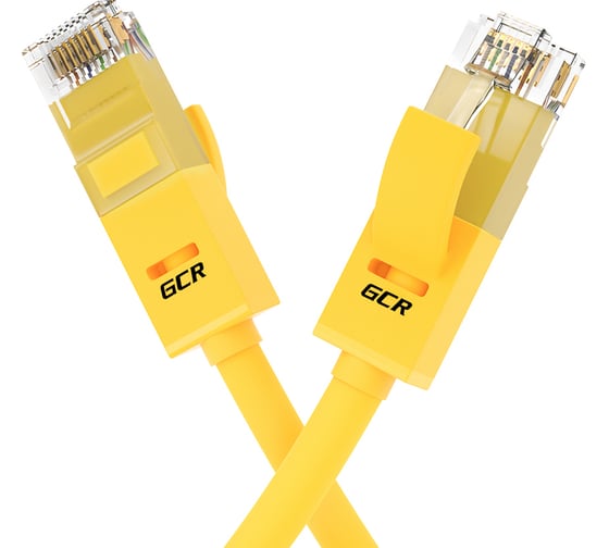Прямой патч-корд RJ45 GCR 7.5m UTP категории 5e, желтый, 24 AWG, 1 Гбит/с, T568B VIVLNIC02-7.5m 1