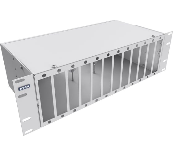 Кросс оптический NTSS 19'' частично укомплектованный 3U, 64/96 портов FC/ST (планки FC/ST-12шт, планка-заглушка-4шт, сплайс-кассета-3шт) серый RAL 7035 NTSS-RFOB-3U-64/96-FC/ST-S0020 1