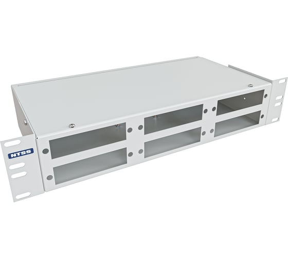 Кросс оптический NTSS 19'' частично укомплектованный 2U, 32/48 портов SС (планки SC-6шт, планка-заглушка-2шт, сплайс-кассета-2шт) серый RAL 7035 NTSS-RFOB-2U-32/48-SC-S0010 1