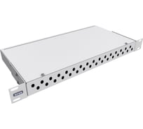 Кросс оптический NTSS 19'' частично укомплектованный 1U, 32 порта FC/ST (сплошная панель, сплайс-кассета-1шт) серый RAL 7035 NTSS-RFOB-1U-32-FC/ST-S0000