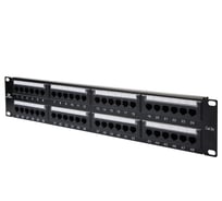 Панель коммутационная DATAREX кат.5е, UTP, 19, 2U, 48хRJ45, 568A/В, черный с организатором DR-405100