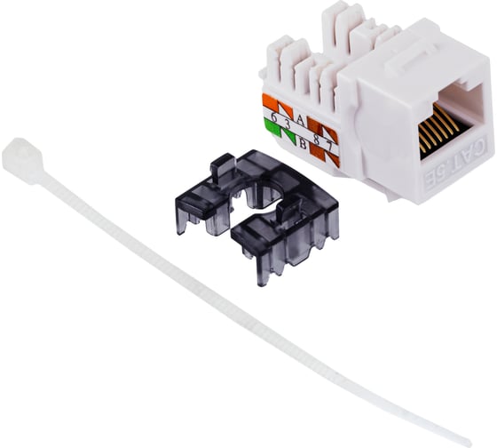 Модуль Keystone DATAREX кат.5e, UTP, 1xRJ45, T568A/B, 90, белый DR-510000