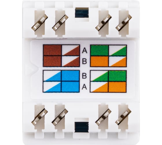 Модуль Keystone DATAREX кат.5e, UTP, 1xRJ45, T568A/B, 180, белый DR-510010