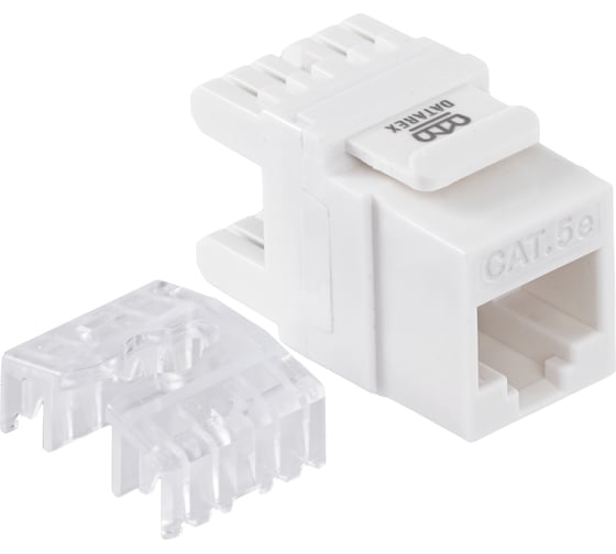 Модуль Keystone DATAREX кат.5e, UTP, 1xRJ45, T568A/B, 180, белый DR-510010