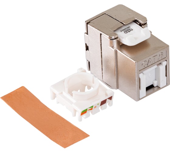 Модуль Keystone DATAREX кат.6, STP, 1xRJ45, T568A/B, без инструмента, белый DR-510720
