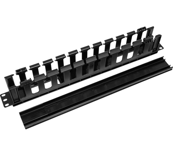 Организатор пластиковый DATAREX с гребенкой и крышкой, черный DR-441301