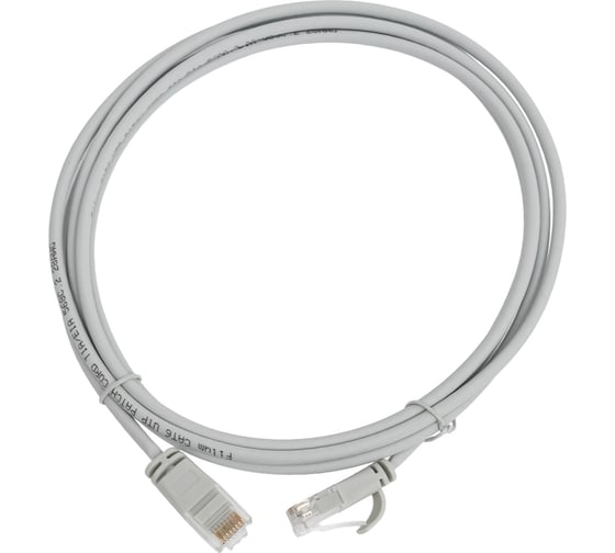 Патч-корд Filum U/UTP, кат.6, 28AWG(7x0,127 мм), чистая медь, LSZH, Slim and flexible, серый, 2 м FL-U6-C-LSZH-SLIM-2.0M