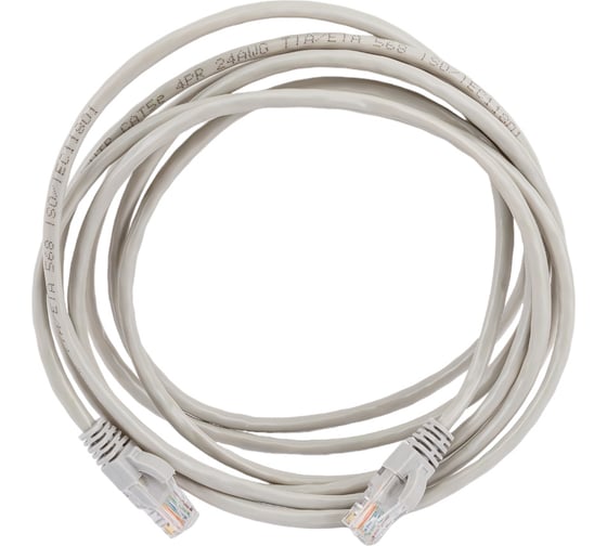 Патч-корд TDM народный U/UTP Cat 5e 4PR 24AWG PVC, литой 3 м, серый SQ0115-0005