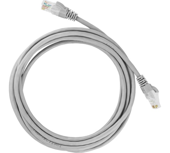 Патч-корд народный интернет кабель U/UTP Cat 5e 4PR 24AWG PVC, литой 3 м, серый TDM ELECTRIC SQ0115-0005