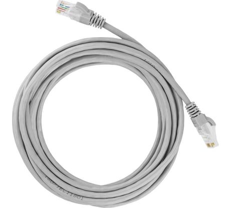 Патч-корд народный интернет кабель U/UTP Cat 5e 4PR 24AWG PVC, литой 7 м, серый TDM ELECTRIC SQ0115-0007