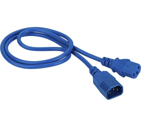 Шнур питания LANMASTER C13-C14, 3х0.75, 10А, синий, 1.5 м LAN-PPM-10A-1.5 LAN-PP13/14-1.5-BL