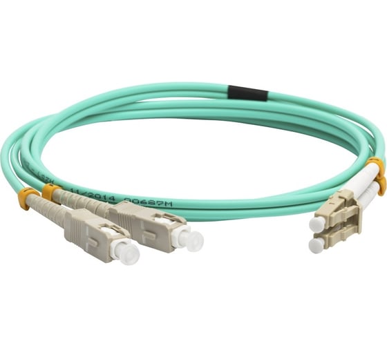 Оптический шнур LANMASTER LC-SC, duplex, 50/125, OM3, LSZH, 1 м LAN-2LC-2SC/OM3-1.0