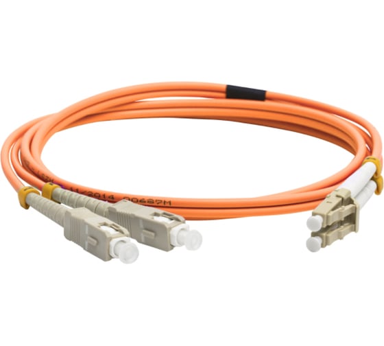 Оптический патч-корд LANMASTER LSZH, дуплексный, LC/PC-SC/PC, MM 50/125, 1.0 м LAN-2LC-2SC/OM2-1.0