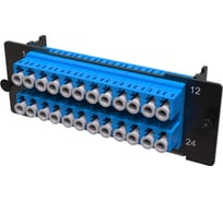 Адаптерная планка DKC с установленными 12xLC Duplex адаптерами aligned key цвет адаптера синий, OS2, 1 HU 1 шт RNAP12L1US