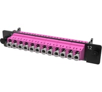 Адаптерная планка DKC с установленными 6xLC Duplex адаптерами aligned key цвет адаптера пурпурный, OM4, 1/2 HU 1 шт RNAP6LHU4