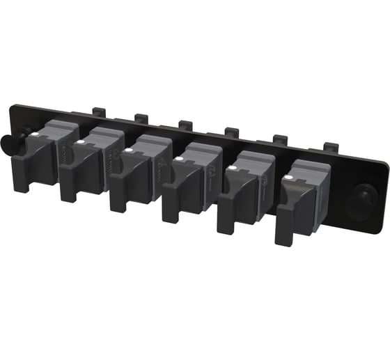 Адаптерная планка DKC с установленными 6xMTP адаптерами aligned key цвет адаптера серый, OM4, 1/2 HU 1 шт RNAP6MHU4 1