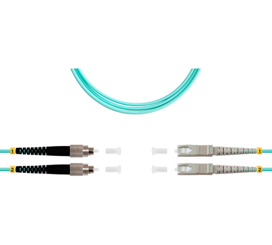 Патч-корд оптический SUPRLAN ВО MM(OM3), FC/UPC-SC/UPC, 3.0мм, duplex, LSZH, 10м 09-12040 1