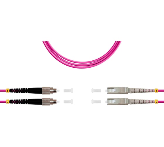 Патч-корд оптический SUPRLAN ВО MM(OM4), FC/UPC-SC/UPC, 3.0мм, duplex, LSZH, 10м 09-12070