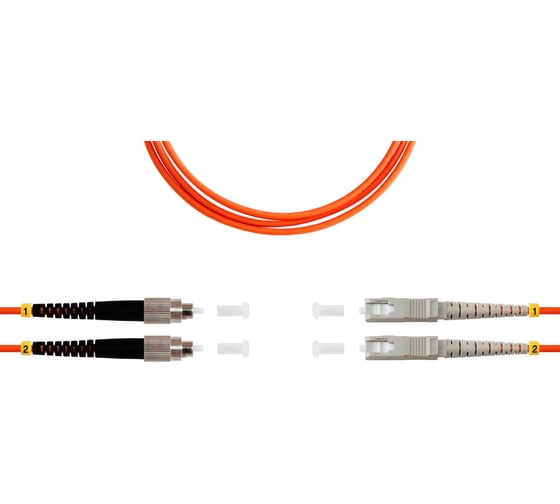 Патч-корд оптический SUPRLAN ВО MM(OM2), FC/UPC-SC/UPC, 3.0мм, duplex, LSZH, 5м 09-12014 1