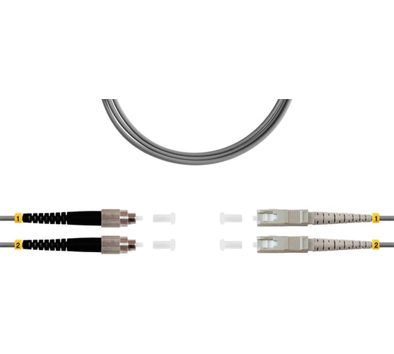 Патч-корд оптический SUPRLAN ВО MM(OM1), FC/UPC-SC/UPC, 3.0мм, duplex, LSZH, 2м 09-12102