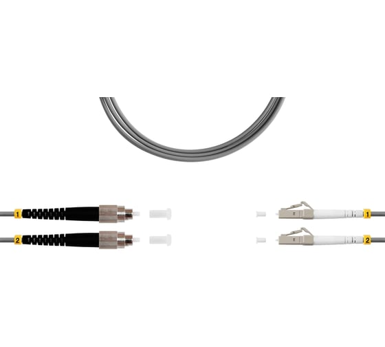 Патч-корд оптический SUPRLAN ВО MM(OM1), FC/UPC-LC/UPC, 3.0мм, duplex, LSZH, 2м 09-12097