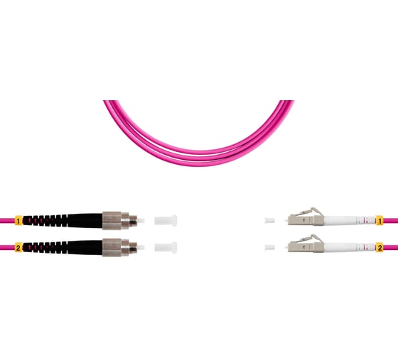 Патч-корд оптический SUPRLAN ВО MM(OM4), FC/UPC-LC/UPC, 3.0мм, duplex, LSZH, 5м 09-12069 1