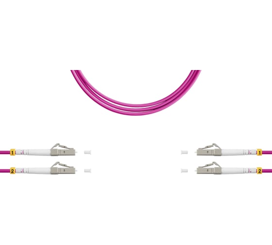 Патч-корд оптический SUPRLAN ВО MM(OM4), LC/UPC-LC/UPC, 3.0мм, duplex, LSZH, 3м 09-12078 1