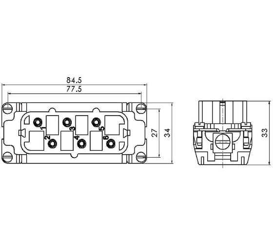 Контактная вставка BEISIT, разъем на 6 контакта (PIN) 35A, HSB-006-F
