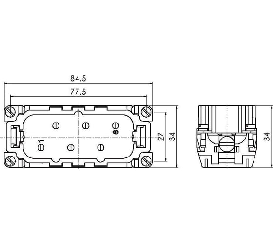 Контактная вставка BEISIT, разъем на 6 контакта (PIN) 35A, HSB-006-M
