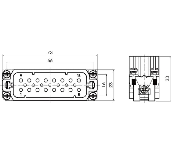 Контактная вставка BEISIT, разъем на 16 контакта (PIN) 16A, HA-016-M