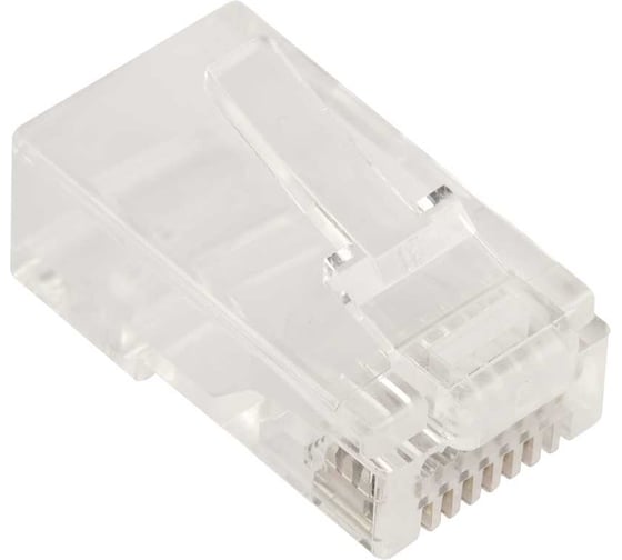 Коннектор LANMASTER RJ45, тип EZ 8P8C, UTP, cat.6, универсальный, 100 шт. LAN-EZ45-8P8C/U6-100