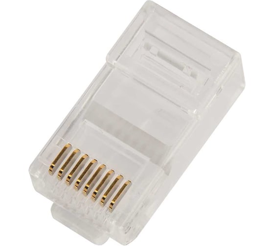 Коннектор LANMASTER RJ45, тип EZ 8P8C, UTP, cat.6, универсальный, 100 шт. LAN-EZ45-8P8C/U6-100