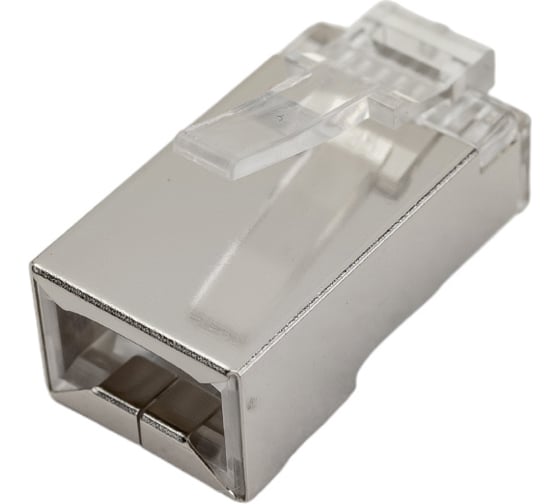 Коннектор LANMASTER RJ45, тип EZ 8P8C, STP, cat.5e, универсальный, со вставкой, 100 шт LAN-EZ45-8P8C/S5E-100