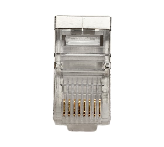 Коннектор LANMASTER RJ45, тип EZ 8P8C, STP, cat.5e, универсальный, со вставкой, 100 шт LAN-EZ45-8P8C/S5E-100