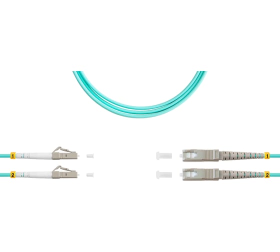 Патч-корд оптический SUPRLAN ВО MM(OM3), LC/UPC-SC/UPC, 3.0мм, duplex, LSZH, 1м 09-12051 1